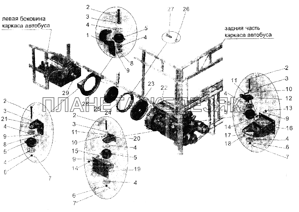 Установка силового агрегата МАЗ-107